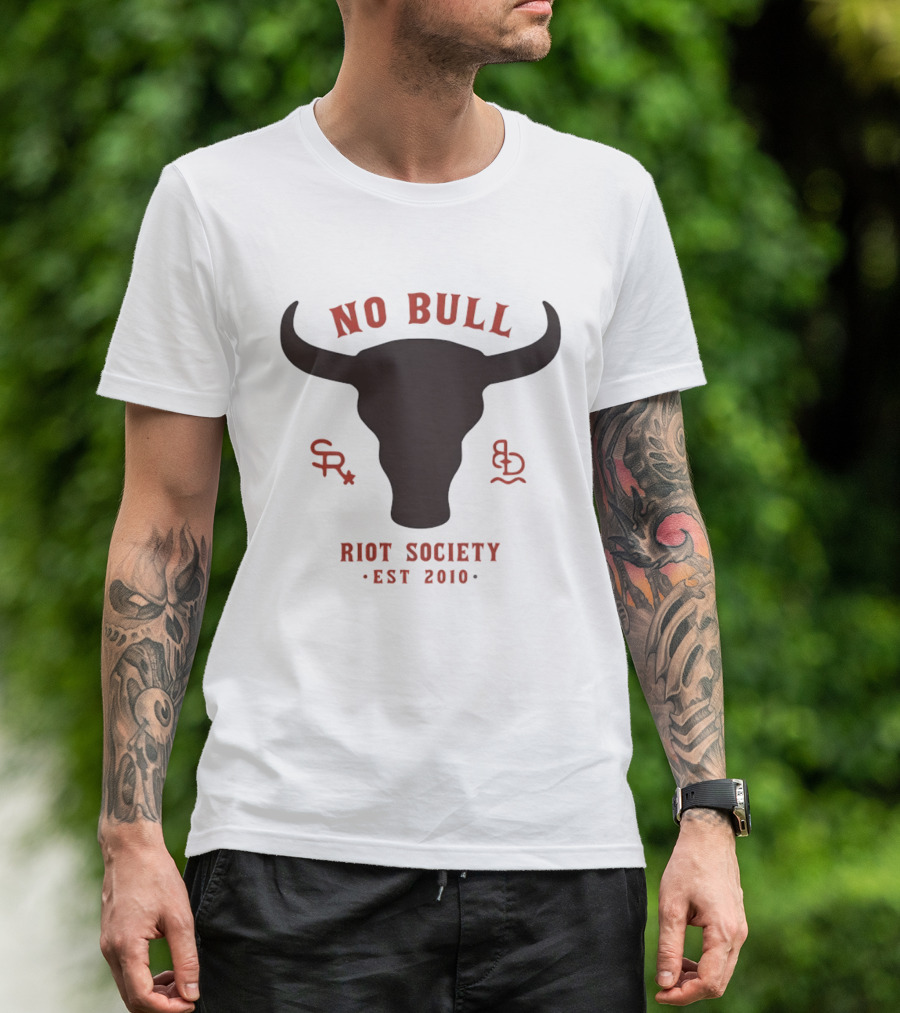 No Bull Riot Society Est 2010 Western Streetwear Bull Head Western T-Shirt
