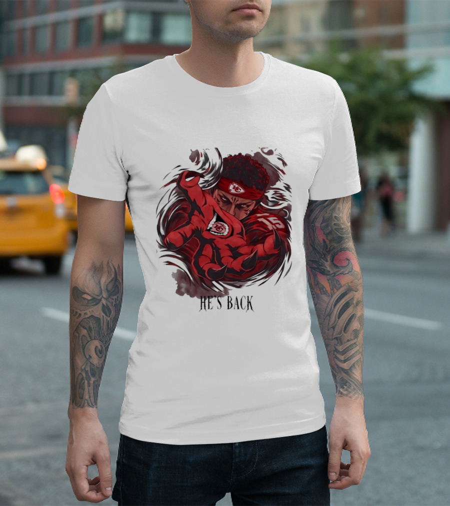 Patrick Mahomes He's Back Kansas City Chiefs Anime Style Football T-Shirt