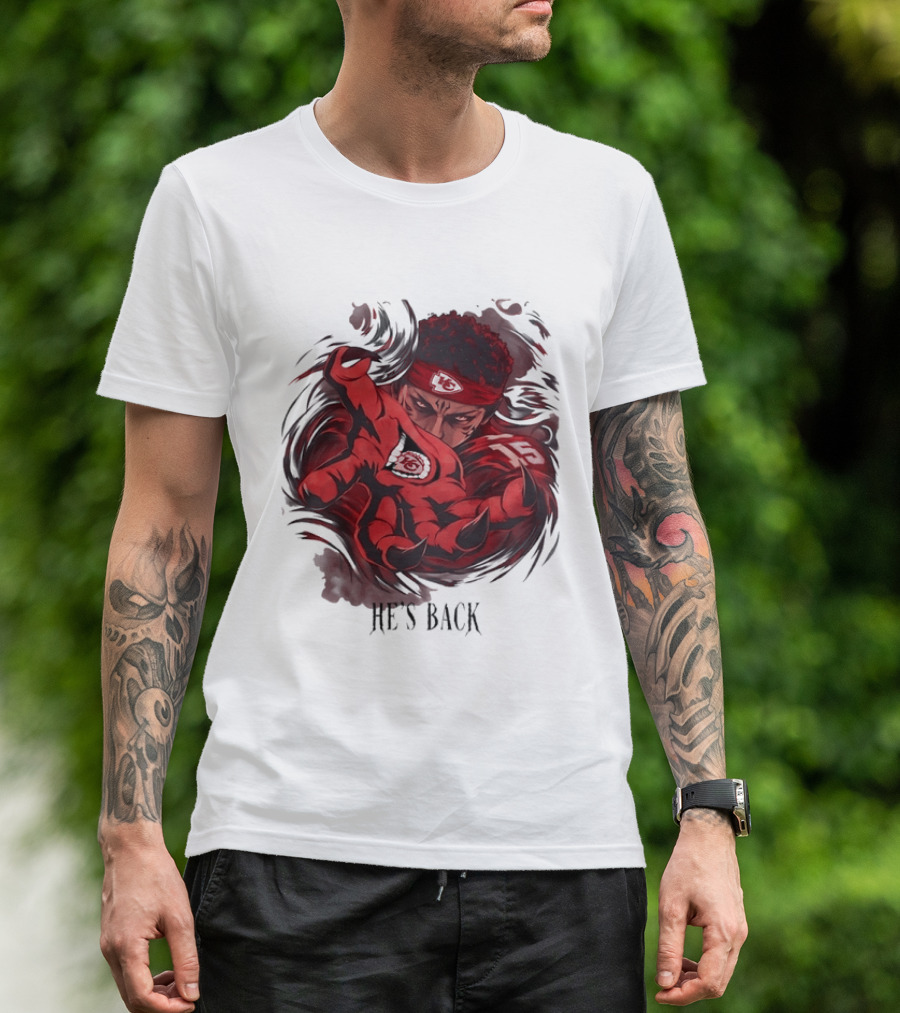 Patrick Mahomes He's Back Kansas City Chiefs Anime Style Football T-Shirt
