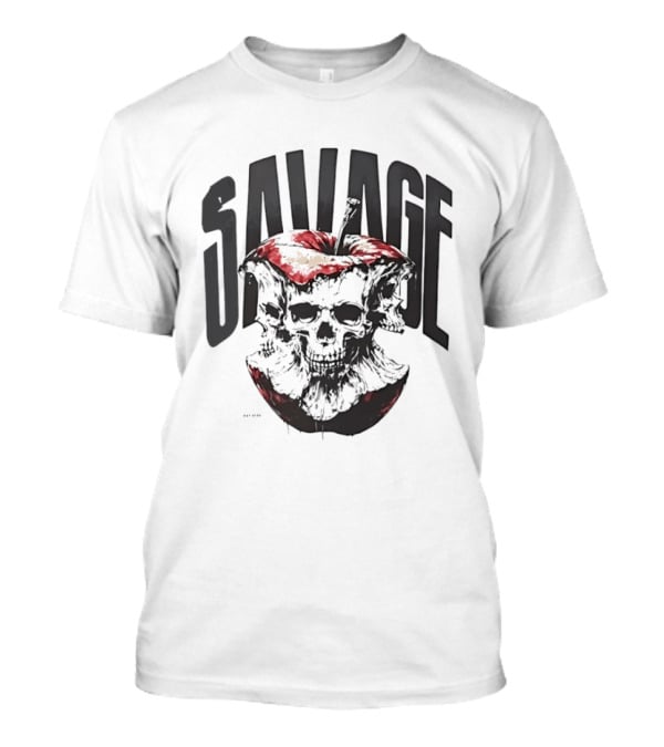 Savage Skull Apple Gothic Edgy T-Shirt