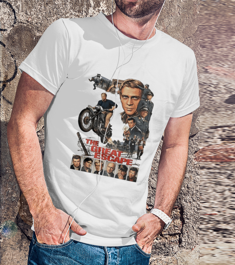 The Great Escape Classic Cinema Movie Steve McQueen 60s War Film T-Shirt