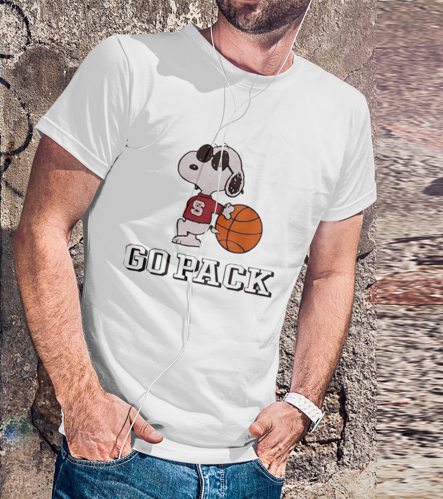 Snoopy NC State Wolfpack Basketball Go Pack T-Shirt