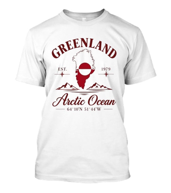 Greenland Est 1979 Arctic Ocean 64°10'N 51°44'W Coordinates T-Shirt