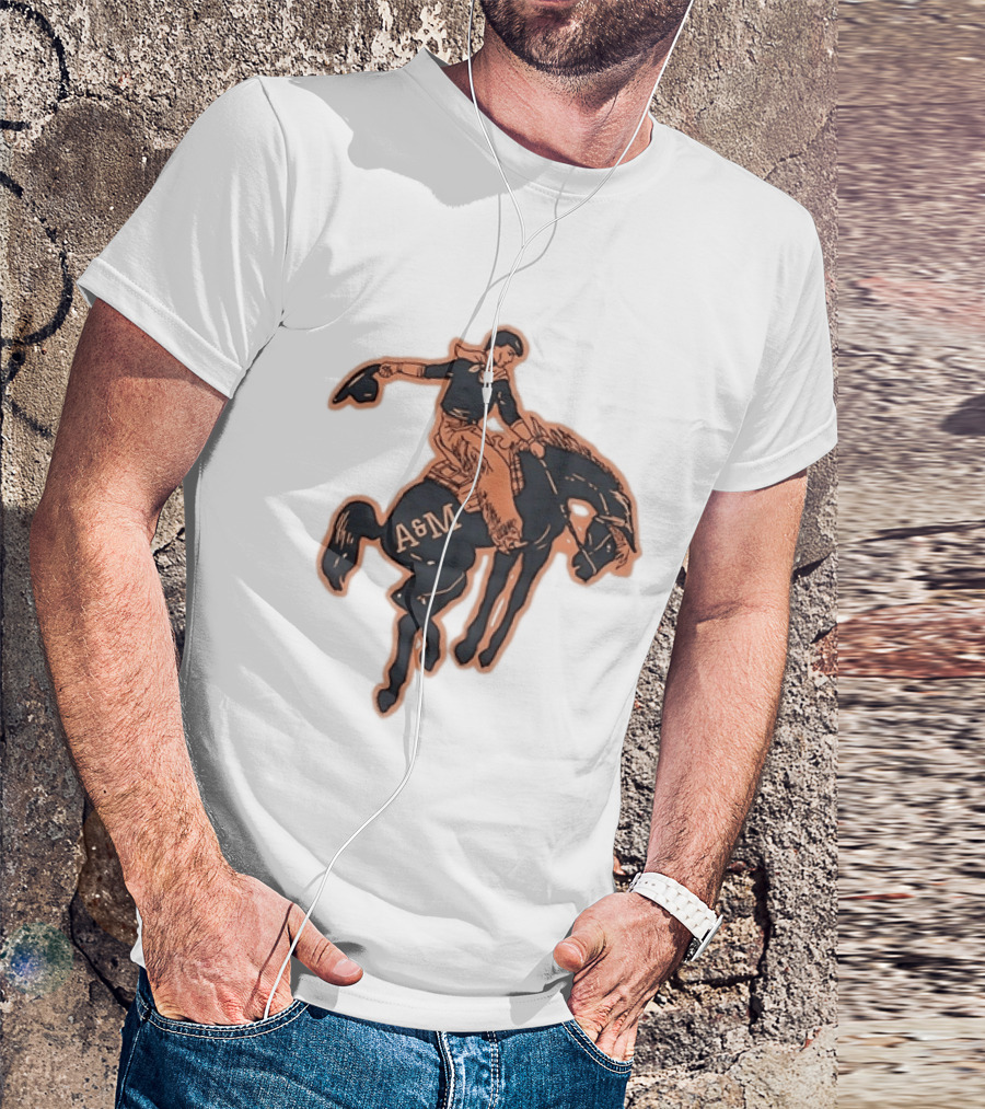 Texas A&M Aggies College Station Vintage Cowboy Riding A&M Horse T-Shirt
