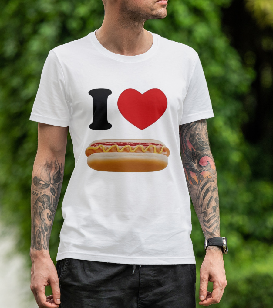 I Love Hot Dogs Summer Grilling Food T-Shirt