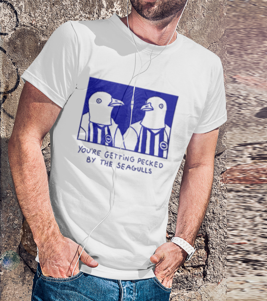 You're Getting Pecked By The Seagulls Striped Seagull T-Shirt