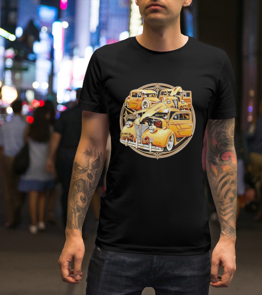 Brown Pride Lowrider Classic Cars Vintage Custom Car Art Deco T-Shirt
