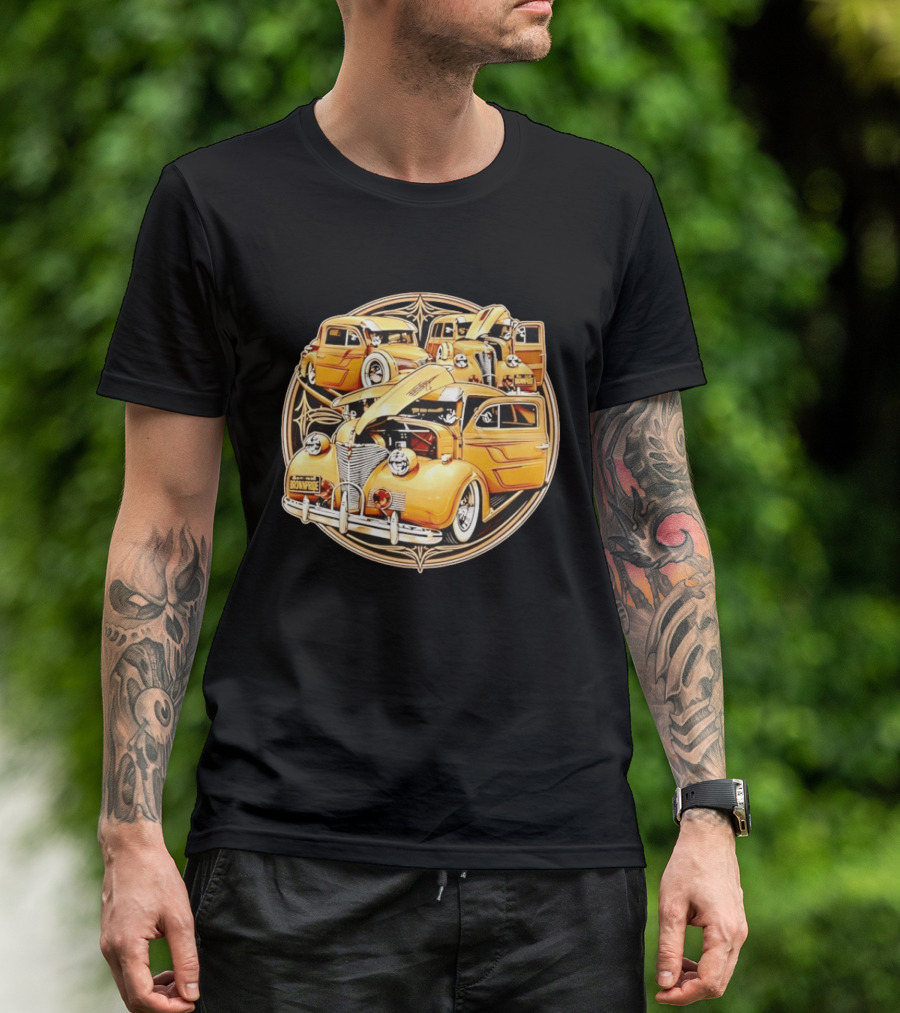 Brown Pride Lowrider Classic Cars Vintage Custom Car Art Deco T-Shirt