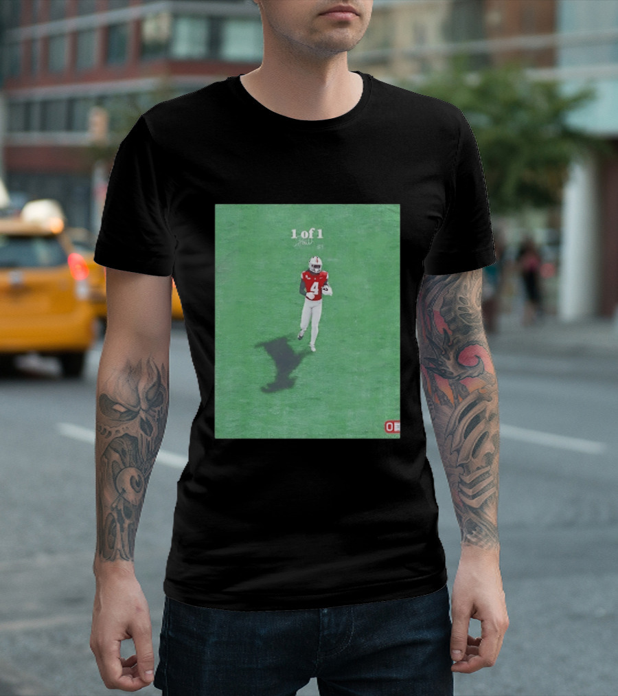 Julian Fleming Ohio State Buckeyes 1 Of 1 Number 4 Football Player T-Shirt