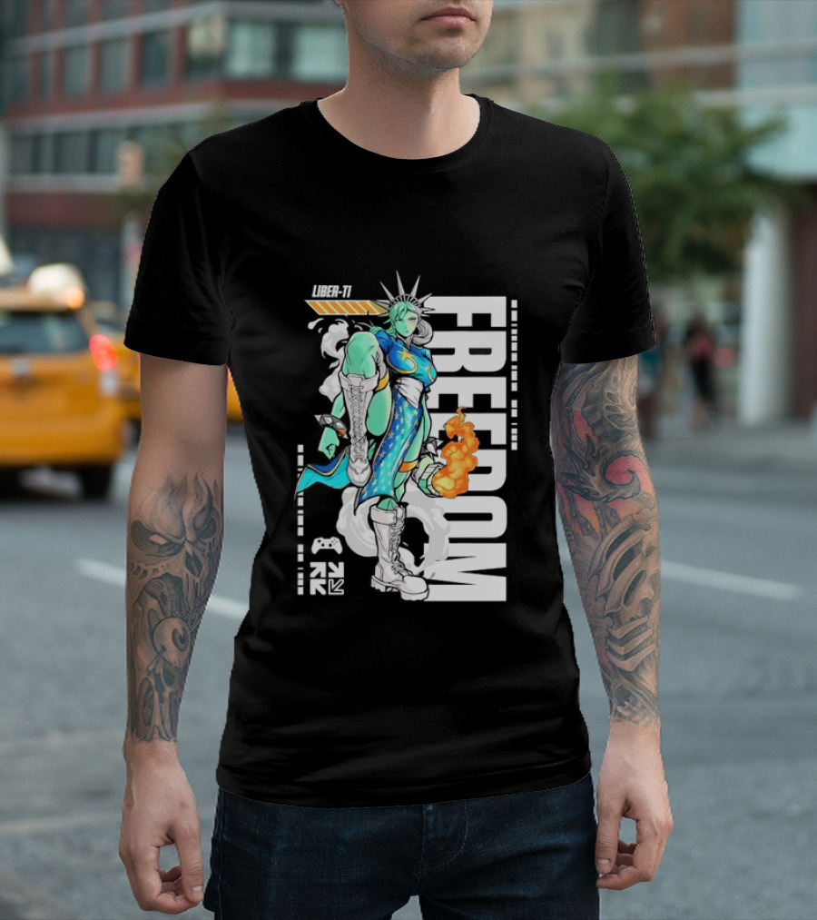 Liber Ti Chun Li Freedom Statue Of Liberty T-Shirt
