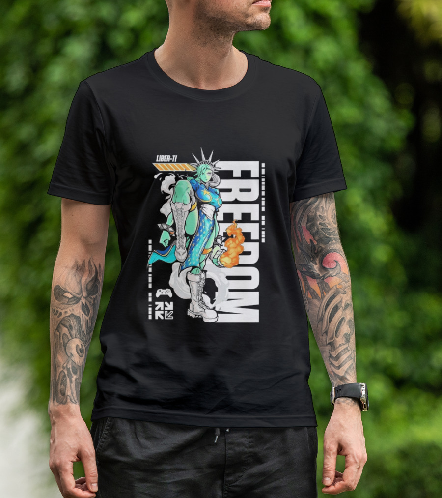 Liber Ti Chun Li Freedom Statue Of Liberty T-Shirt