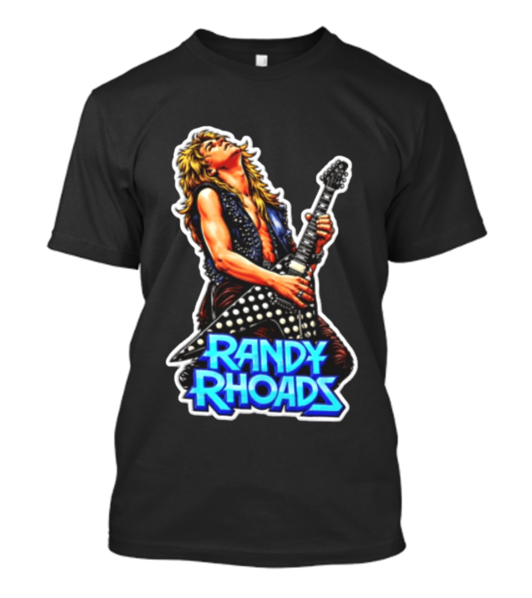 Randy Rhoads Polka Guitar Blonde Guitarist Playing T-Shirt