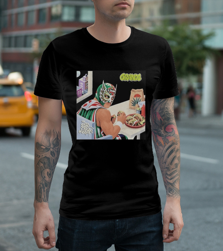 El Grande America Tacos Wrestling Luchador Comic T-Shirt