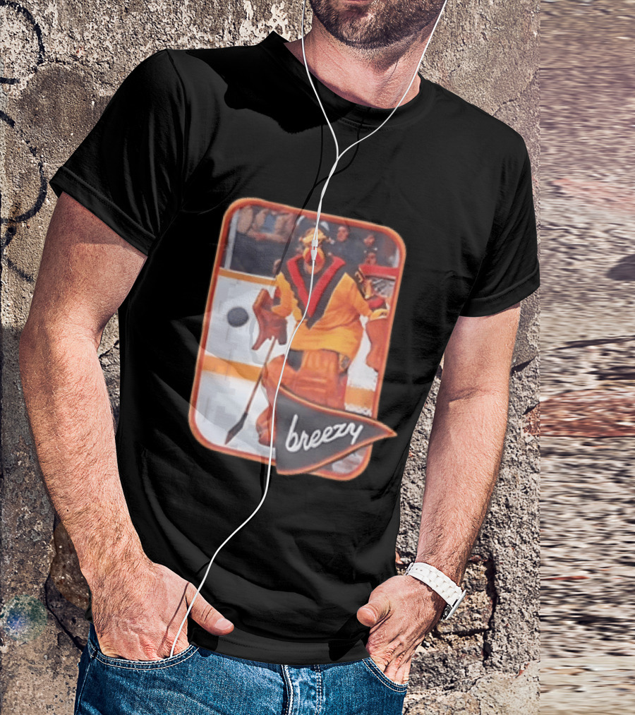 Richard Brodeur Vancouver Canucks NHL Breezy Retro Goalie Gear T-Shirt