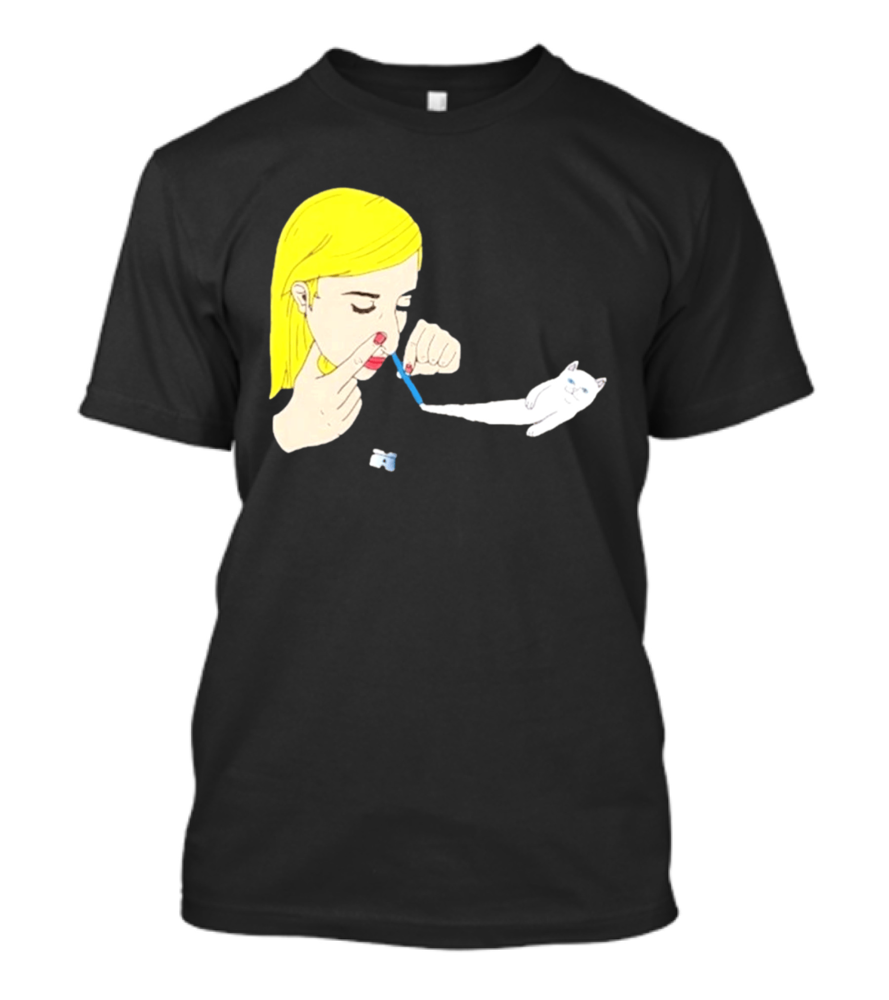 Ripndip Nermal Snorting Cat Blonde Girl Streetwear T-Shirt