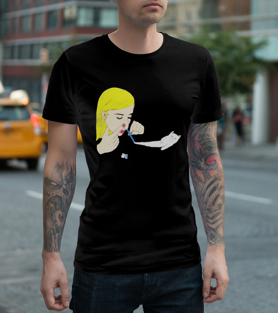 Ripndip Nermal Snorting Cat Blonde Girl Streetwear T-Shirt