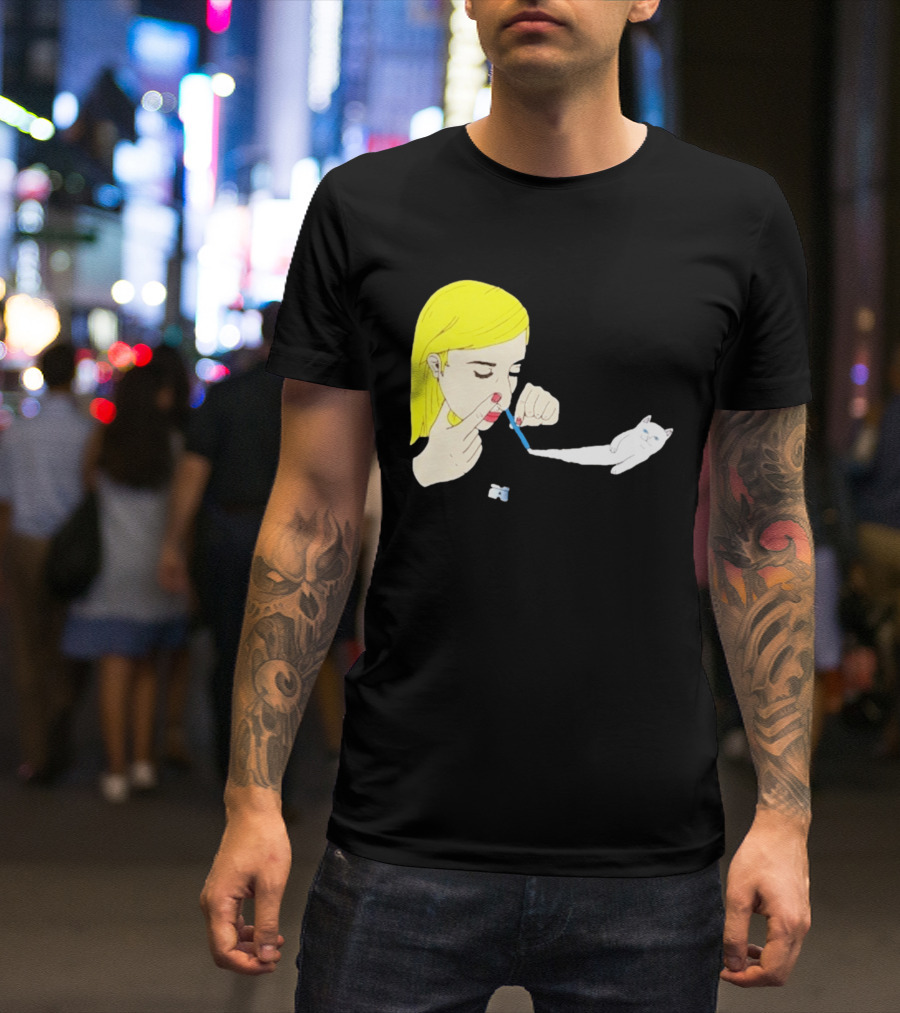 Ripndip Nermal Snorting Cat Blonde Girl Streetwear T-Shirt