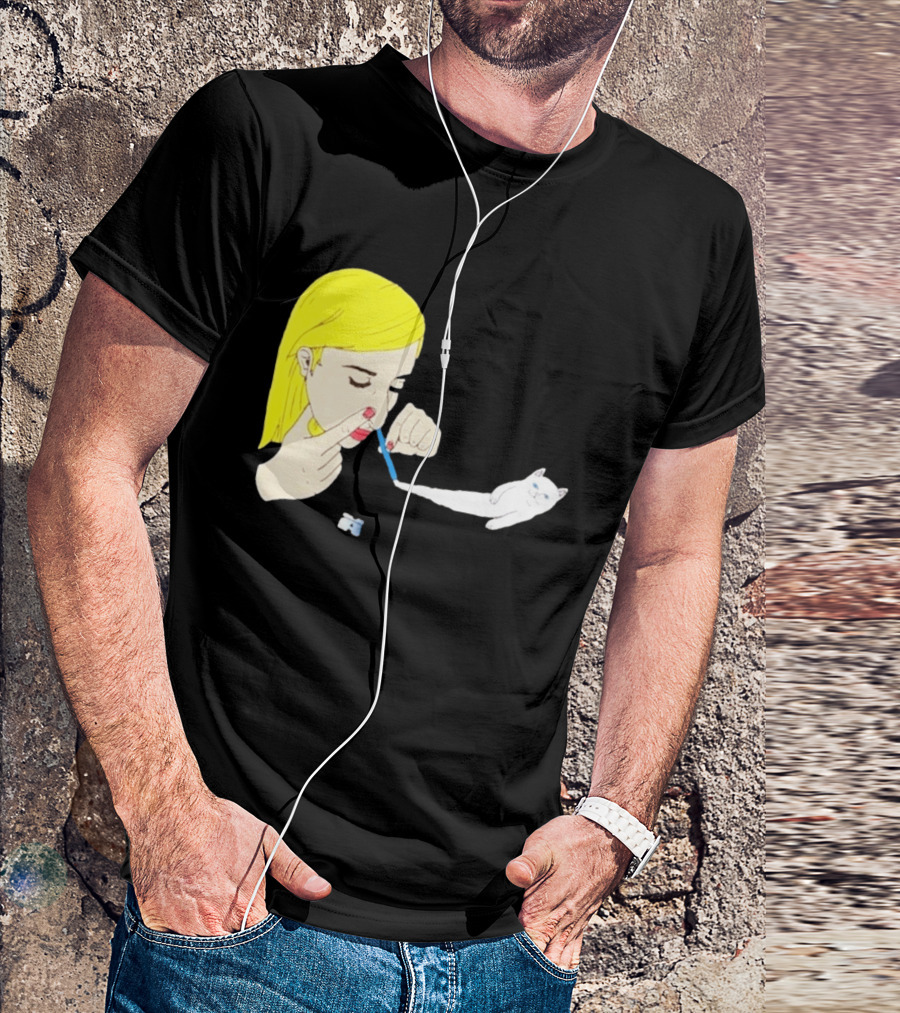Ripndip Nermal Snorting Cat Blonde Girl Streetwear T-Shirt