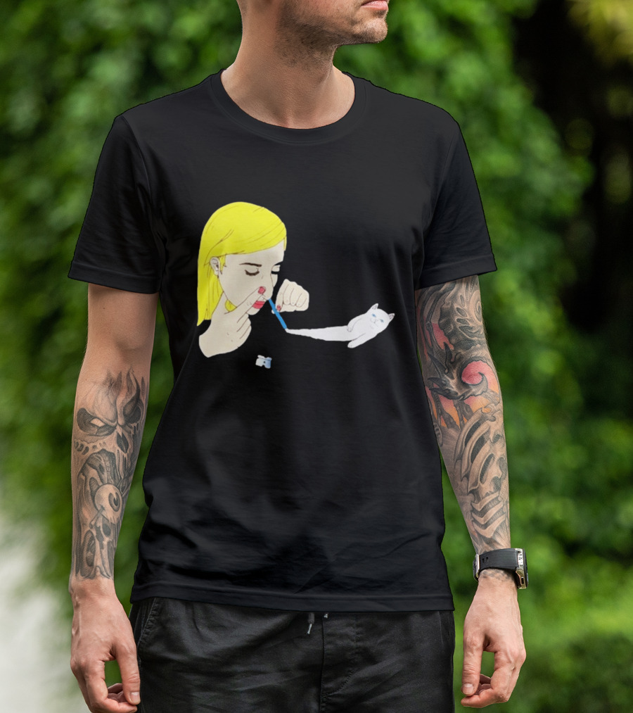 Ripndip Nermal Snorting Cat Blonde Girl Streetwear T-Shirt