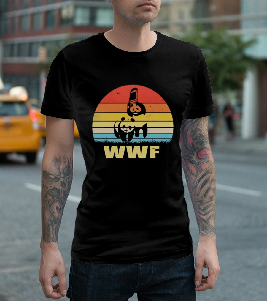 WWF Panda Retro Sunset World Wildlife Fund T-Shirt
