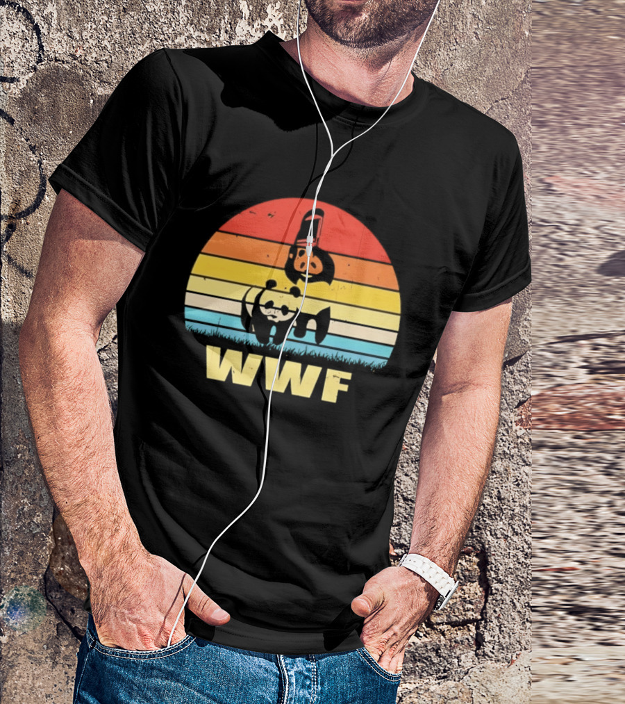 WWF Panda Retro Sunset World Wildlife Fund T-Shirt