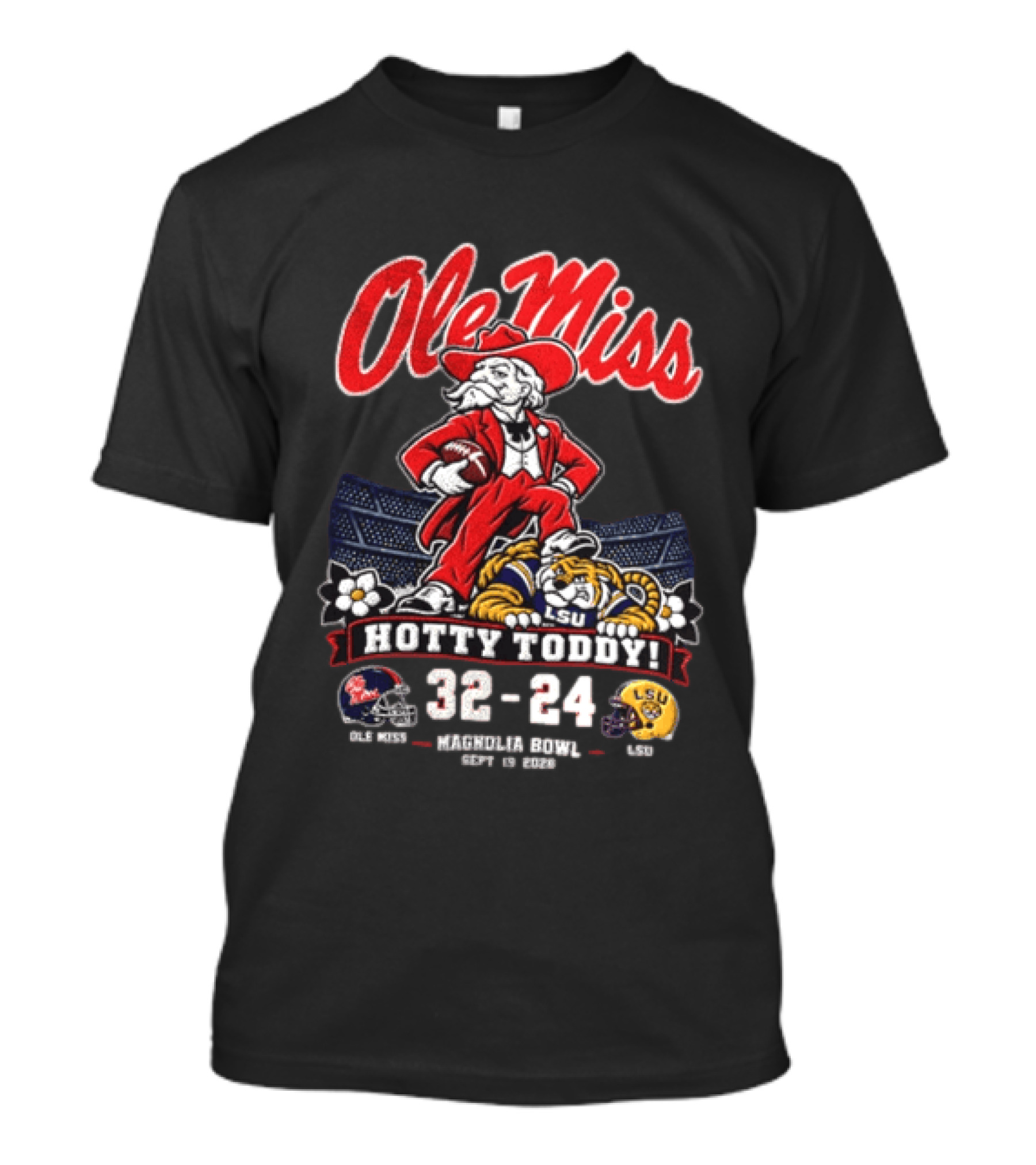 Ole Miss Hotty Toddy Vs LSU 32 24 September 26 2026 Magnolia Bowl NCAA T-Shirt