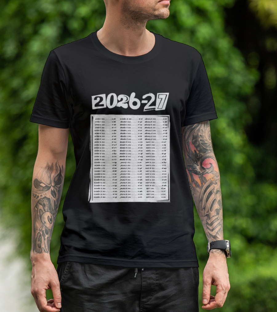 2026 2027 San Jose Sharks Team Hockey Match Date Schedule T-Shirt