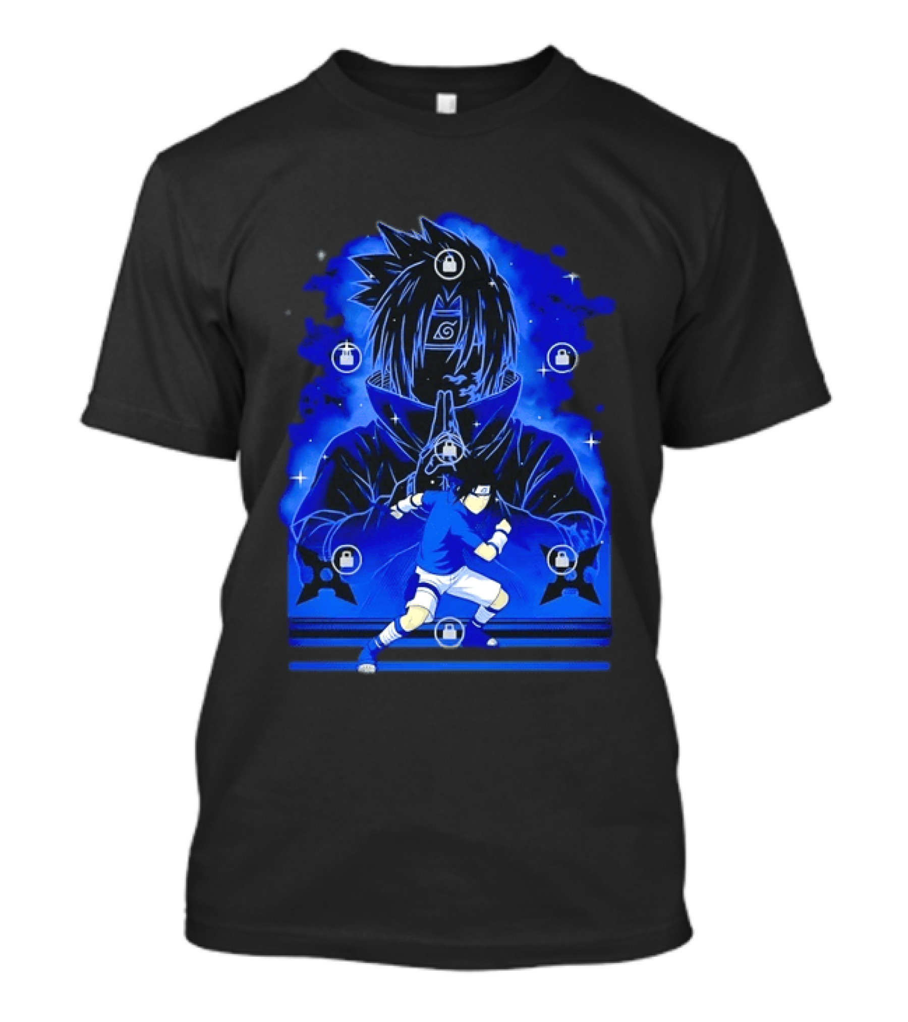 Sasuke Uchiha Naruto Anime Ninja Sharingan Chidori Jutsu T-Shirt