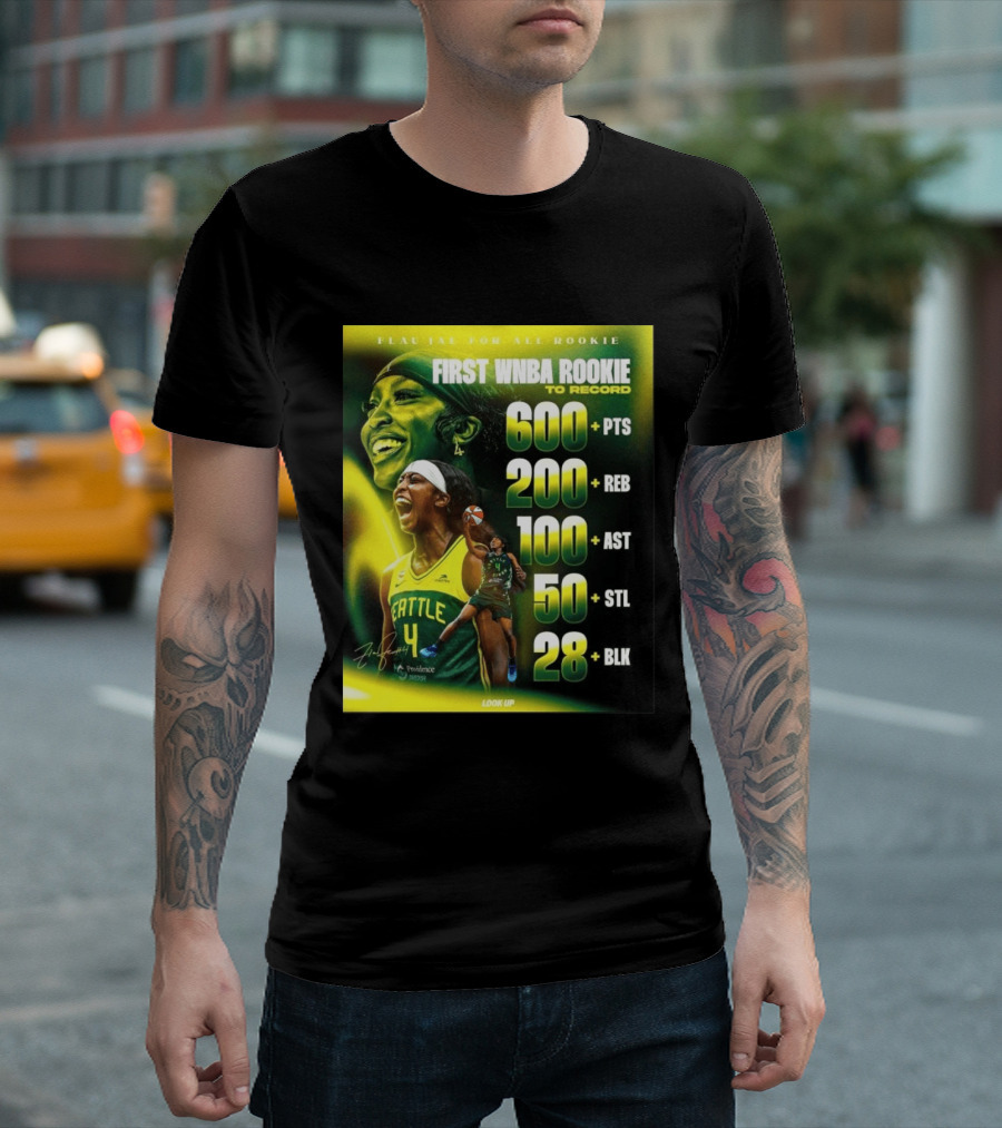 Flau'jae For All Rookie First WNBA Rookie To Record 600+ PTS 200+ REB 100+ AST 50+ STL 28+ BLK Seattle T-Shirt
