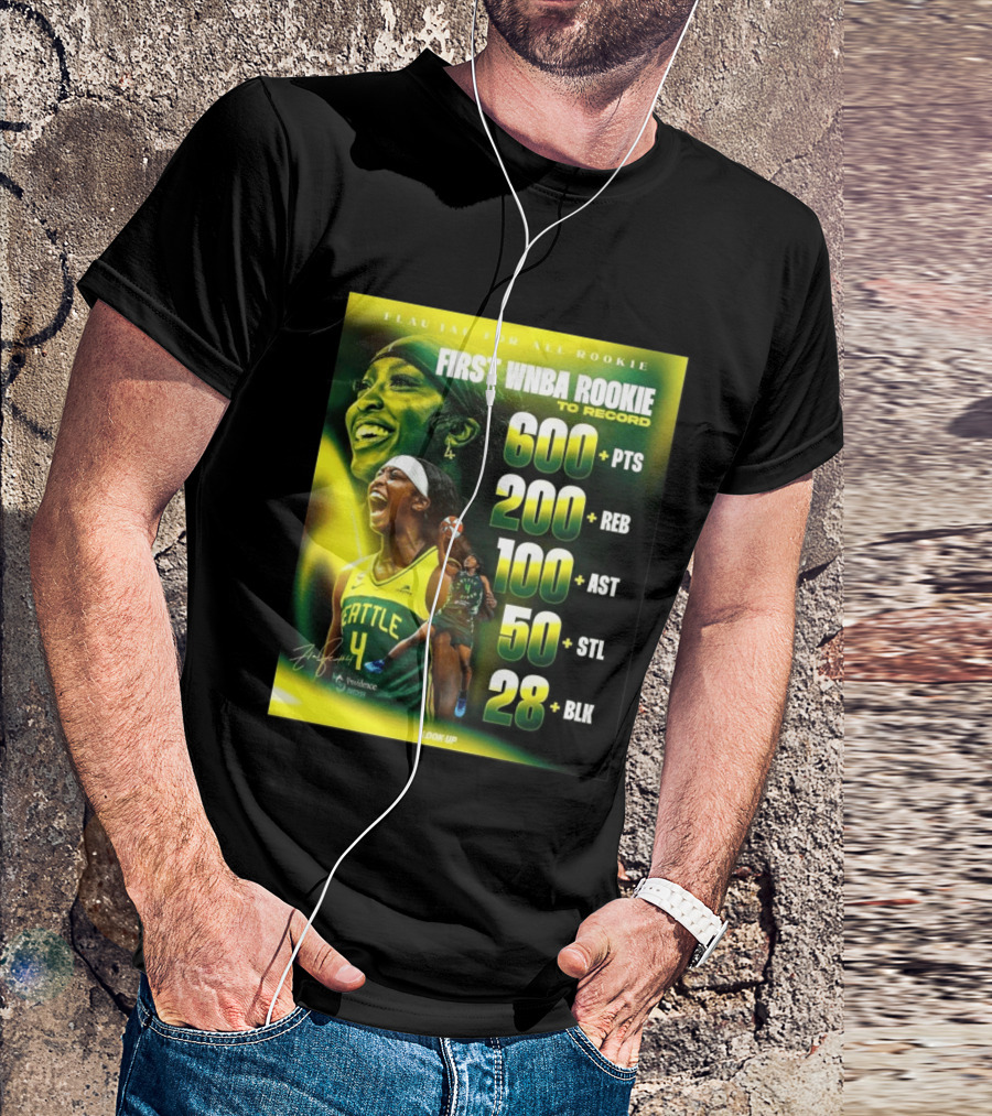 Flau'jae For All Rookie First WNBA Rookie To Record 600+ PTS 200+ REB 100+ AST 50+ STL 28+ BLK Seattle T-Shirt