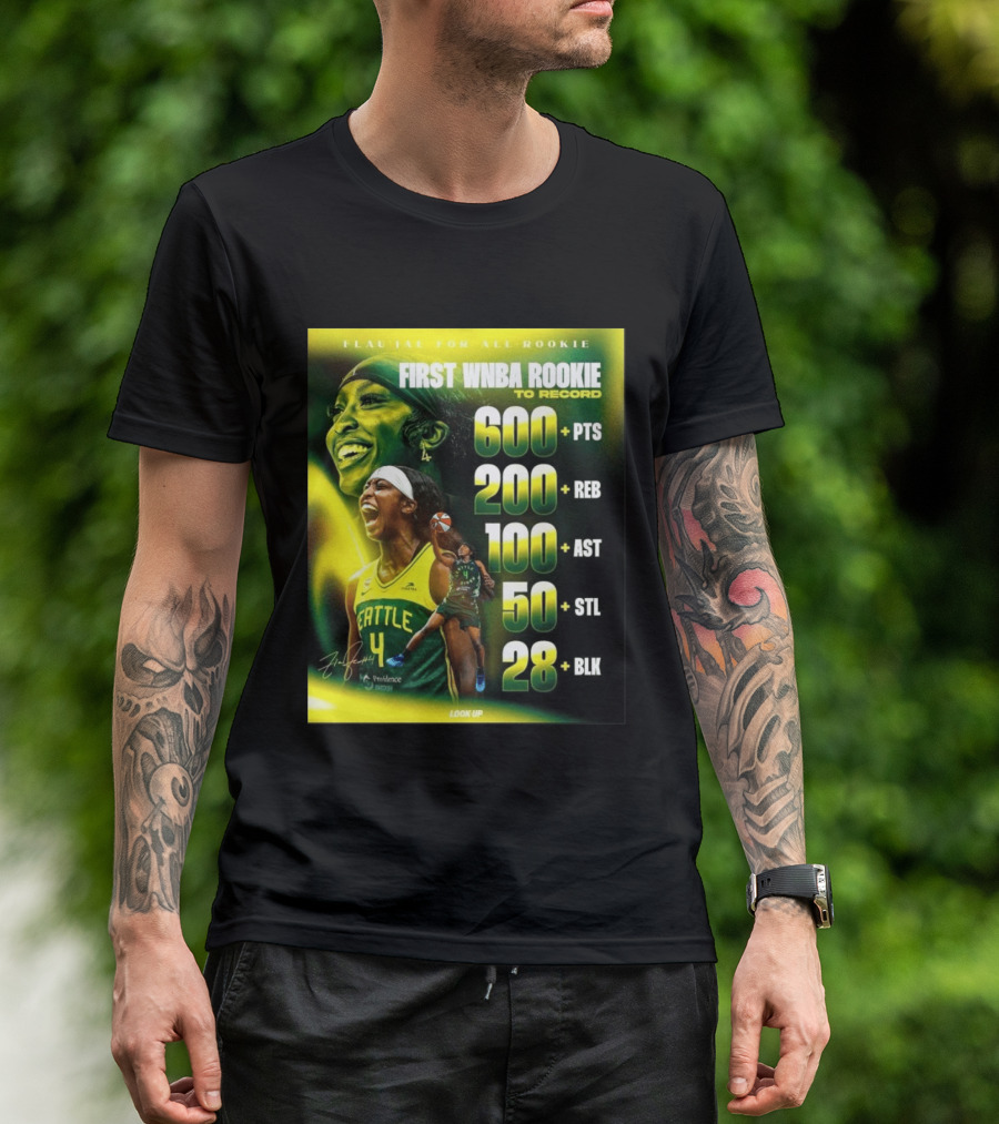 Flau'jae For All Rookie First WNBA Rookie To Record 600+ PTS 200+ REB 100+ AST 50+ STL 28+ BLK Seattle T-Shirt