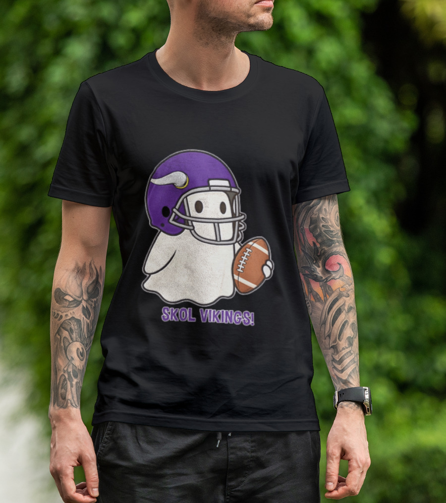 Minnesota Vikings Skol Vikings Ghost Purple Football Helmet T-Shirt