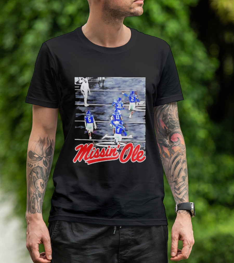 Missin' Ole Mississippi Rebels Football Players In Action T-Shirt