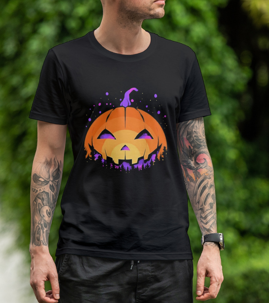 Spooky Jack O' Lantern Vibrant Halloween Vibes T-Shirt