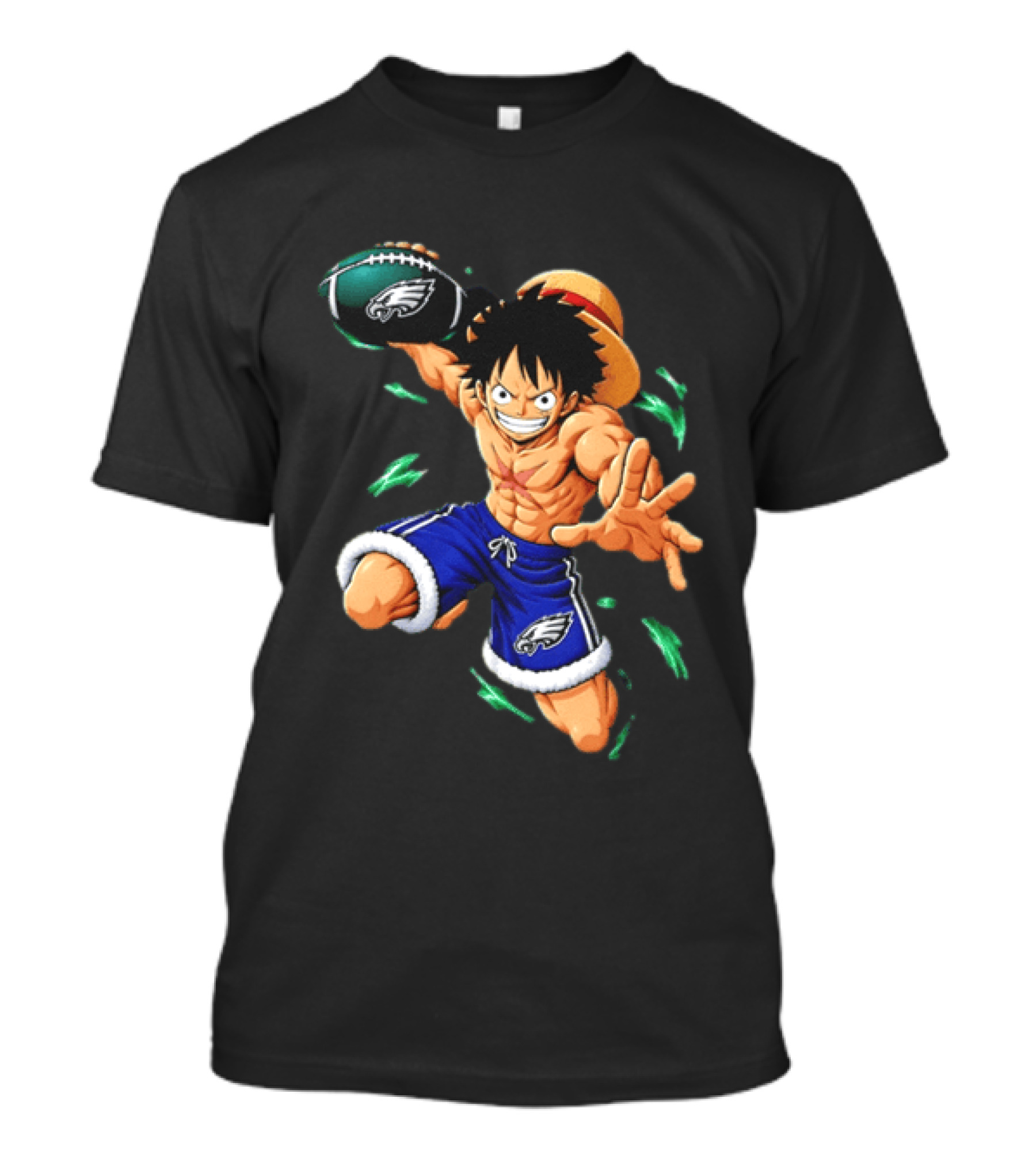 Monkey D. Luffy Philadelphia Eagles Football Anime T-Shirt