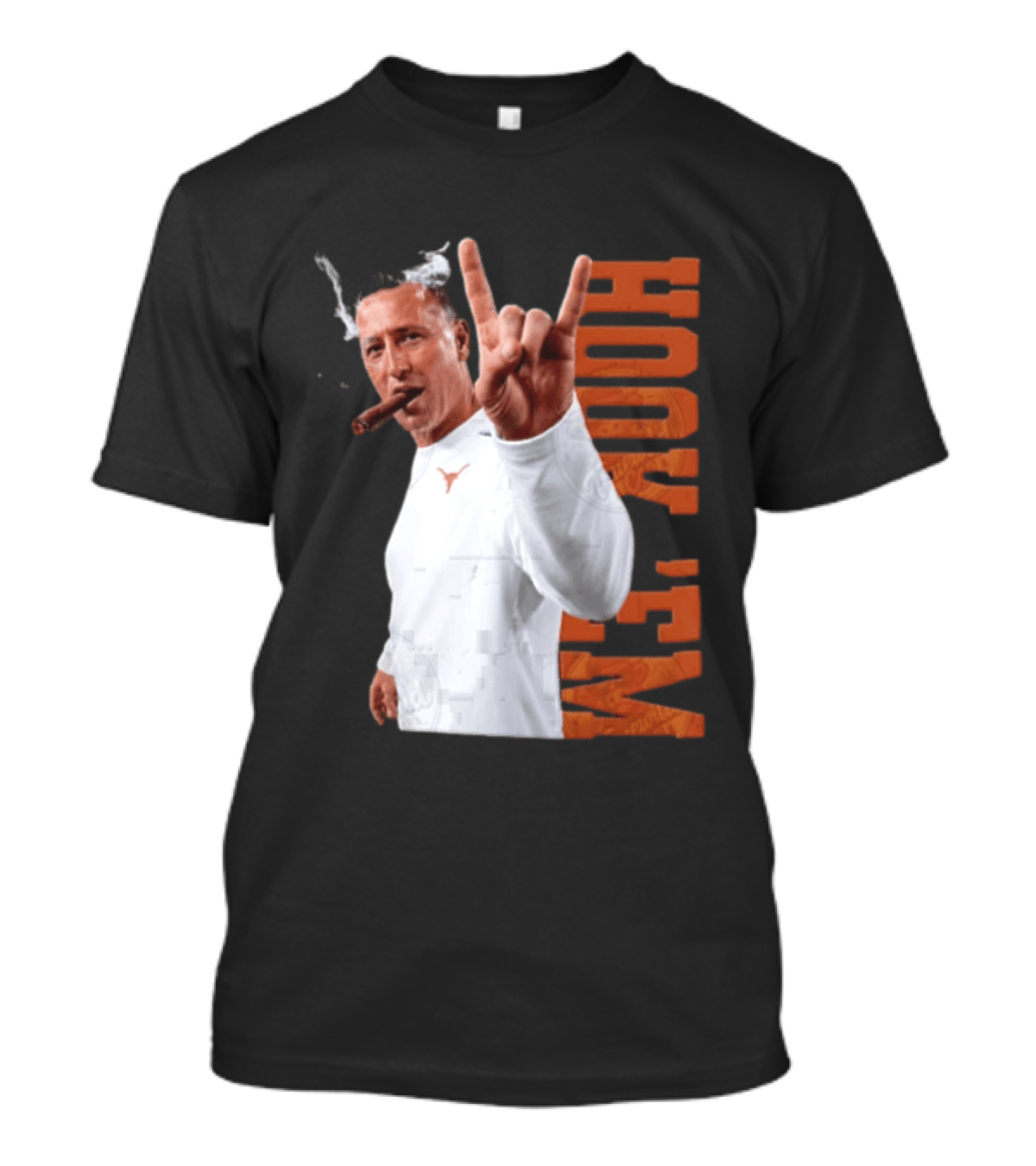 Steve Sarkisian Texas Longhorns NCAA Hook Em Smoking Cigar T-Shirt