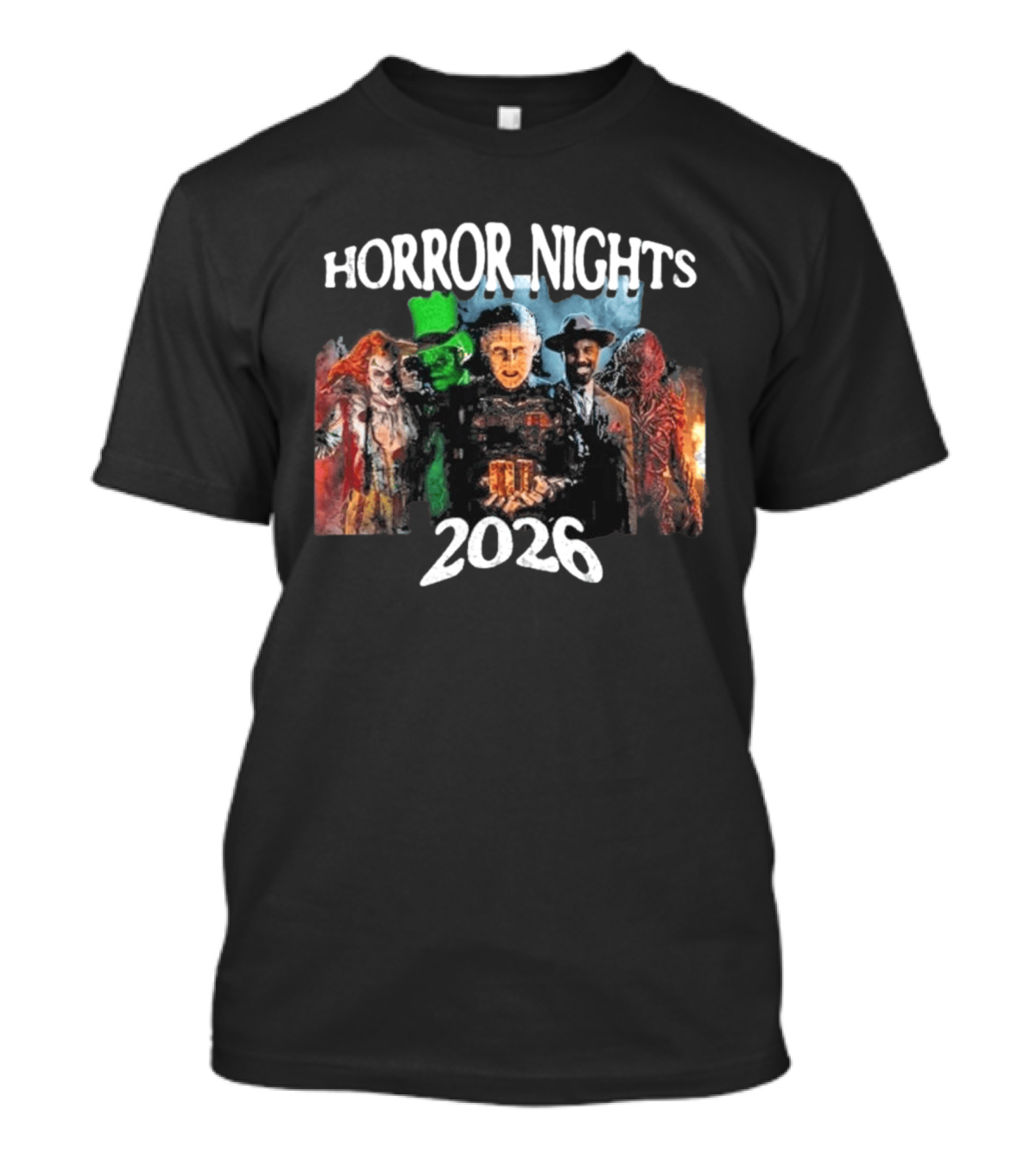 Horror Nights 2026 Haunted House Halloween Clowns Monsters Detective T-Shirt