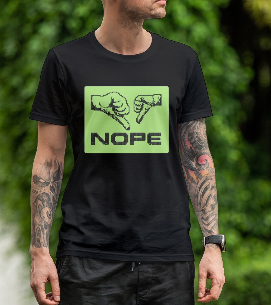 Nope Thumbs Down Pixel Art Dislike Expression T-Shirt
