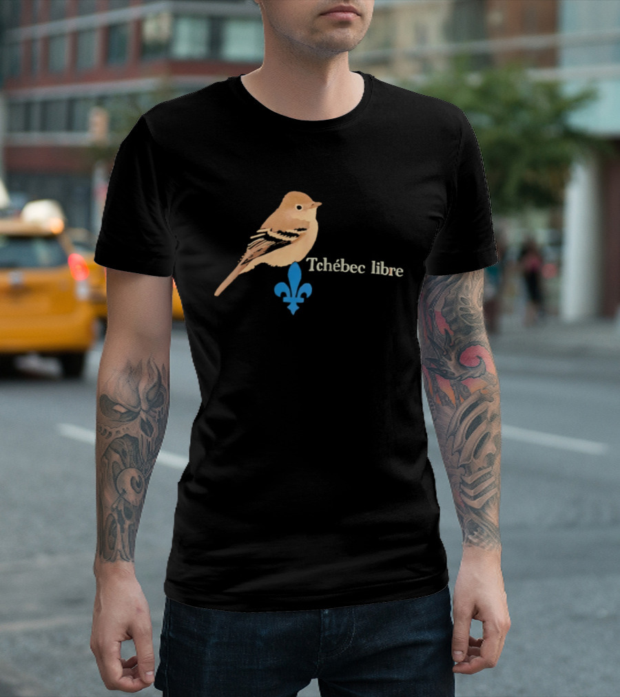 Tchébec Libre Fleur De Lis Quebec Bird T-Shirt