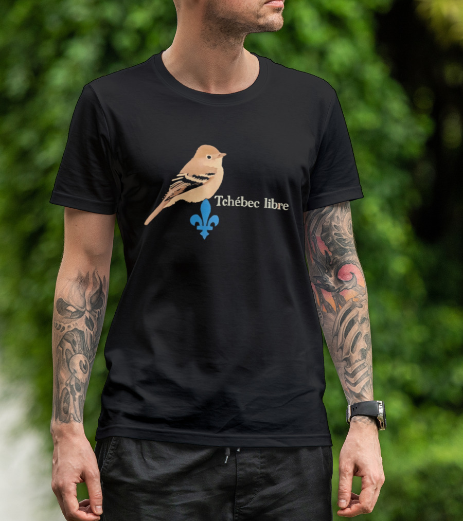 Tchébec Libre Fleur De Lis Quebec Bird T-Shirt