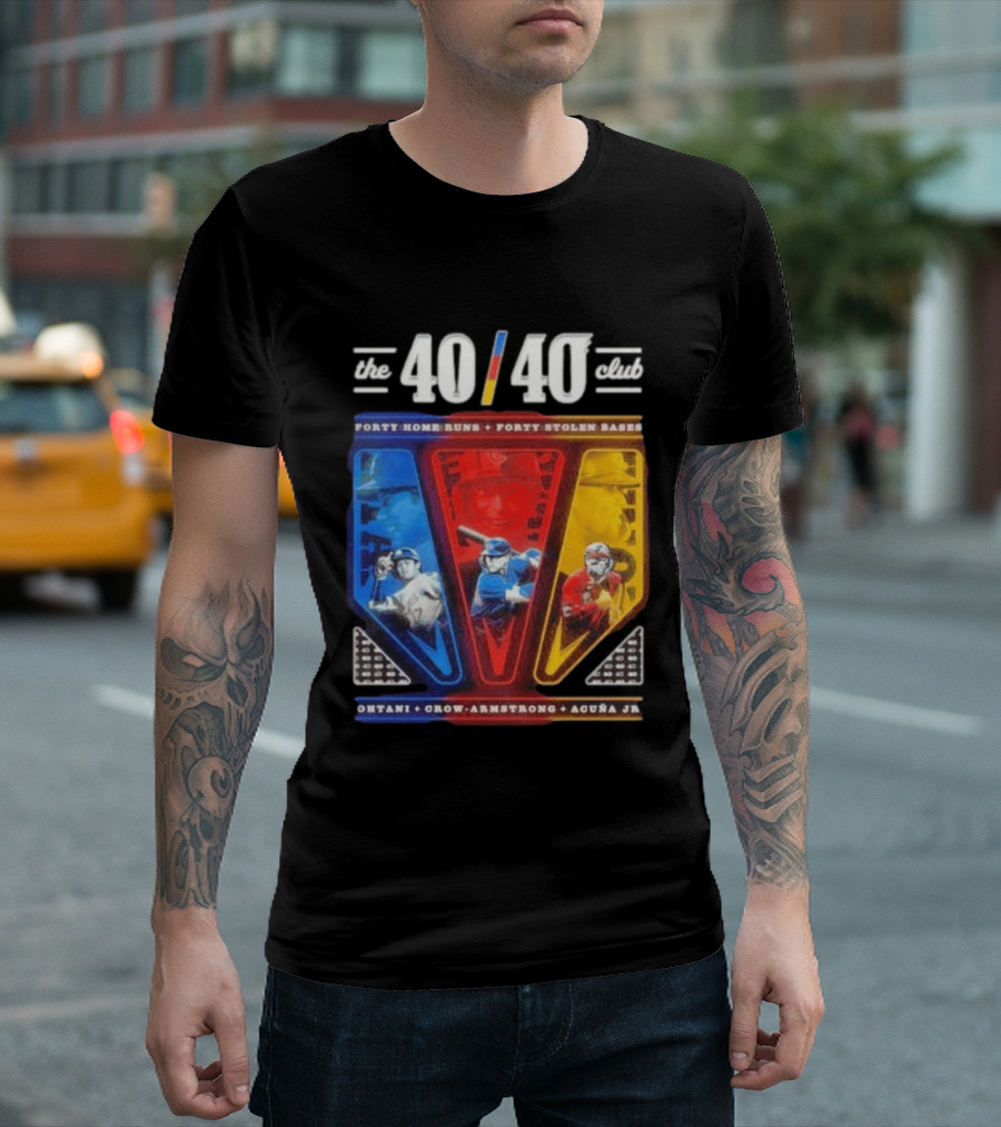 The 40 40 Club Forty Home Runs Forty Stolen Bases Ohtani Crow Armstrong Acuña Jr T-Shirt