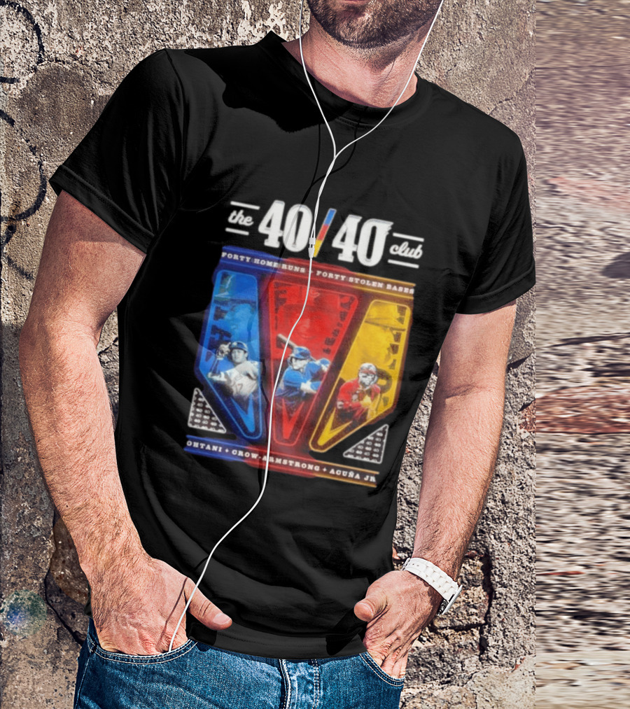 The 40 40 Club Forty Home Runs Forty Stolen Bases Ohtani Crow Armstrong Acuña Jr T-Shirt