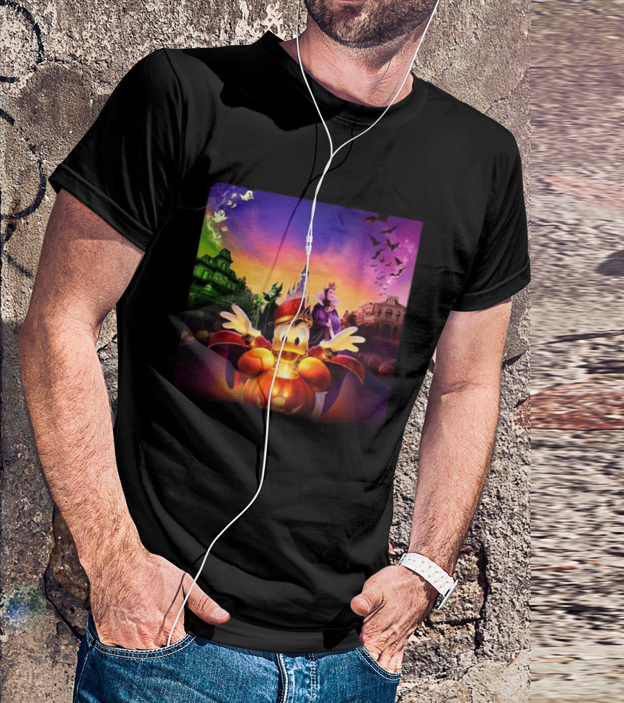2026 Disney Halloween Festival Disneyland Paris With Haunted Mansion And Donald Duck T-Shirt