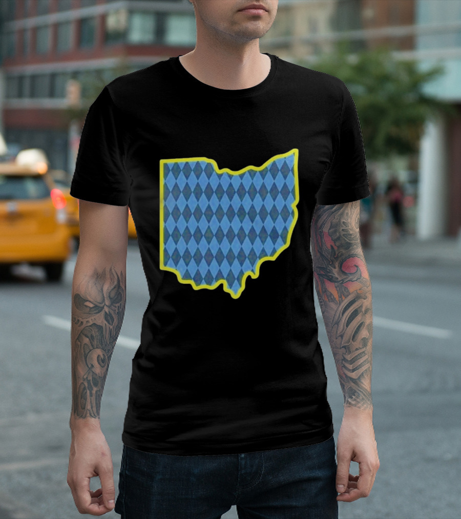 Oktoberfest Ohio Bavarian Diamond Pattern Map T-Shirt