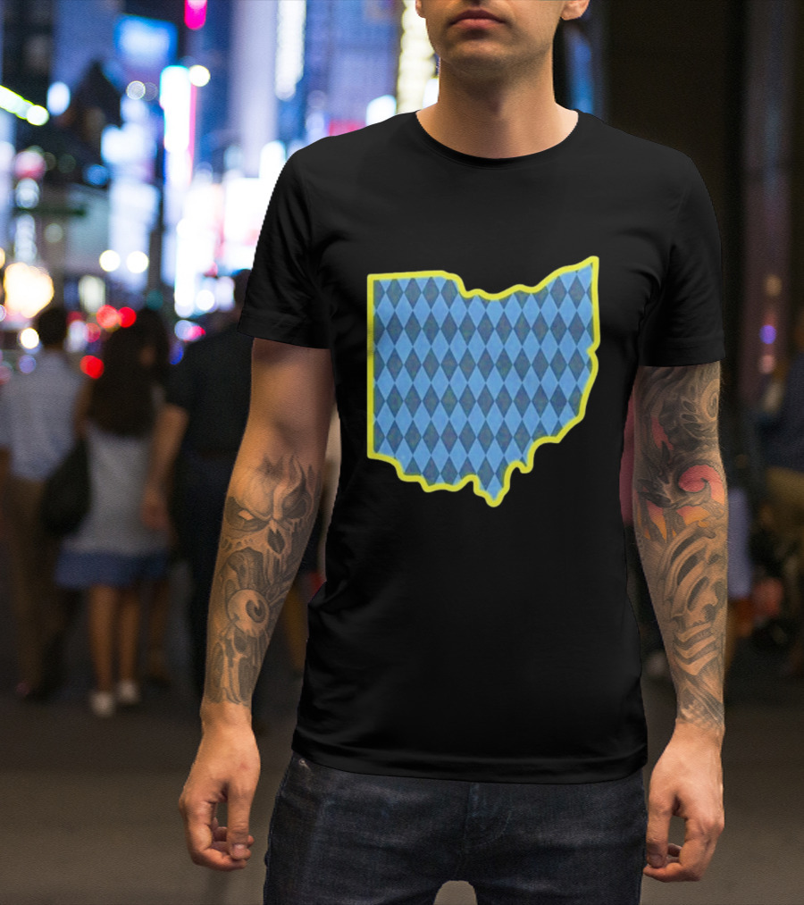 Oktoberfest Ohio Bavarian Diamond Pattern Map T-Shirt