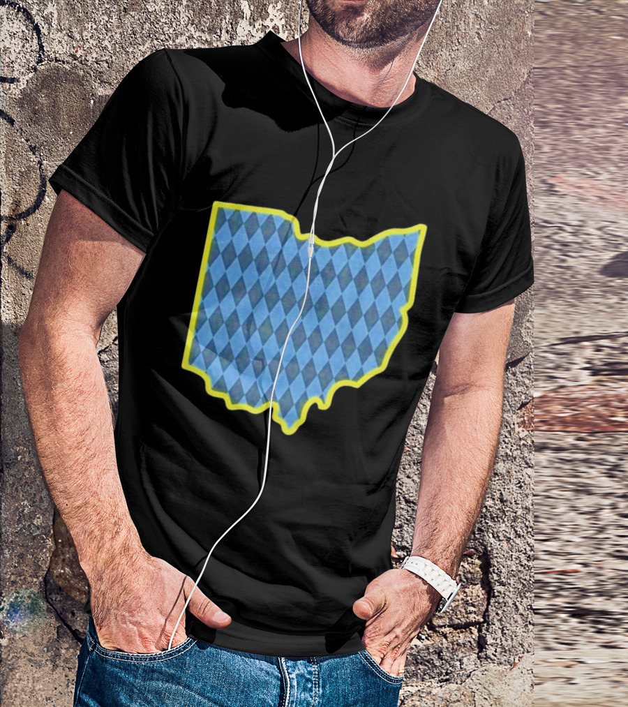 Oktoberfest Ohio Bavarian Diamond Pattern Map T-Shirt
