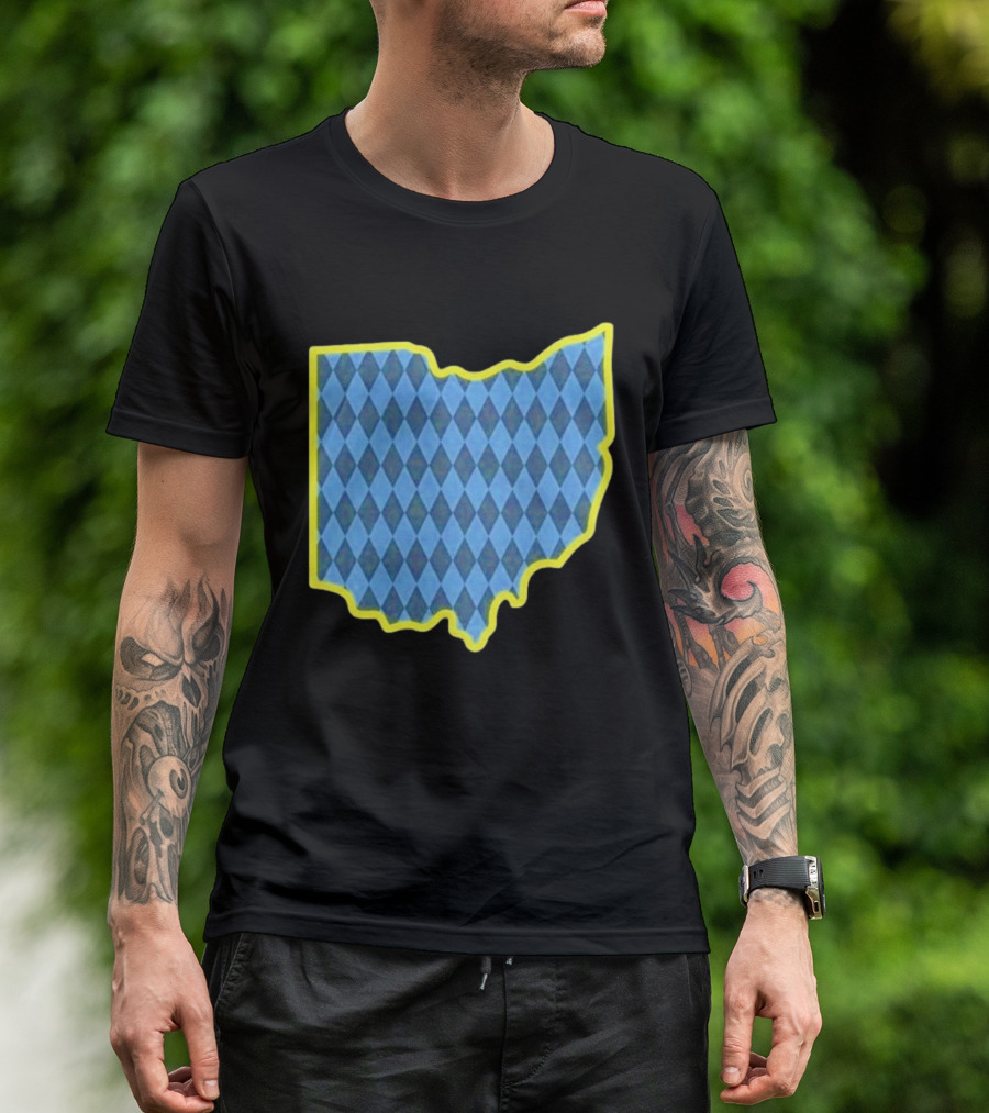 Oktoberfest Ohio Bavarian Diamond Pattern Map T-Shirt