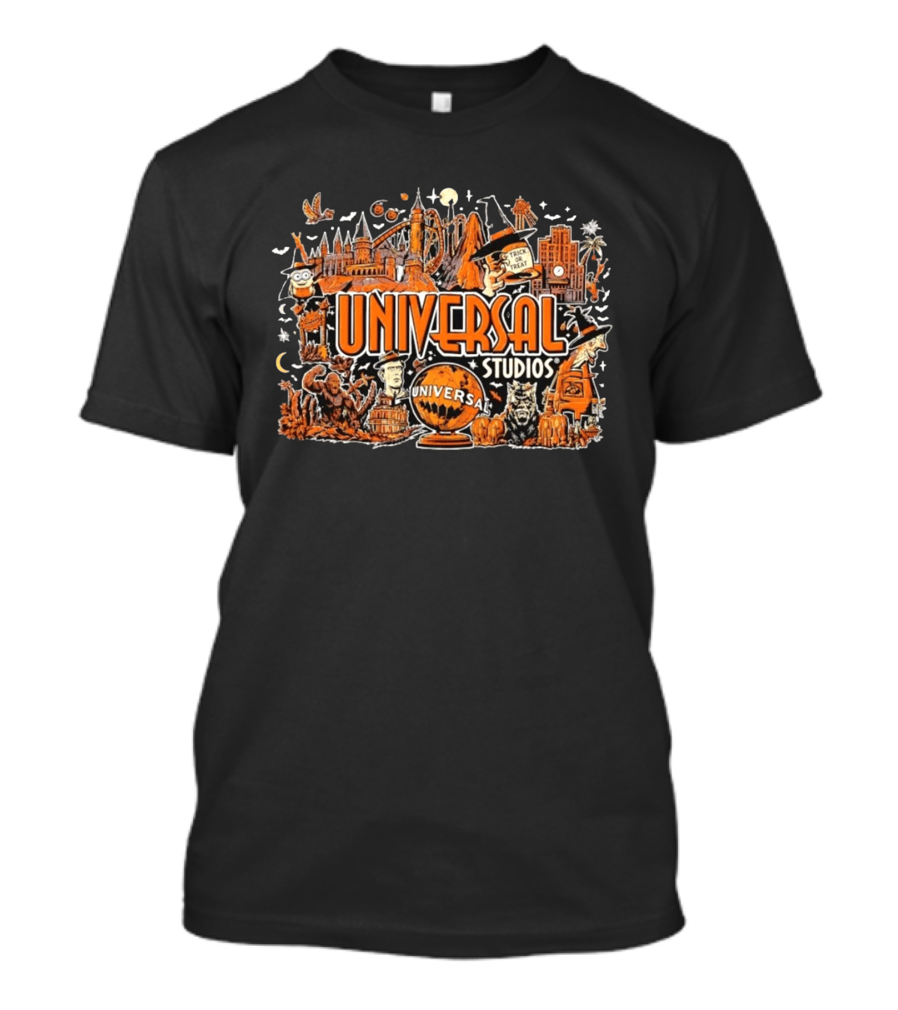 Universal Studios Halloween Horror Nights Trick Or Treat Monsters And Roller T-Shirt