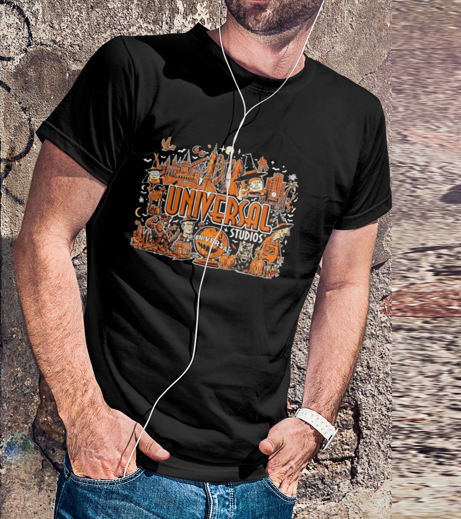 Universal Studios Halloween Horror Nights Trick Or Treat Monsters And Roller T-Shirt