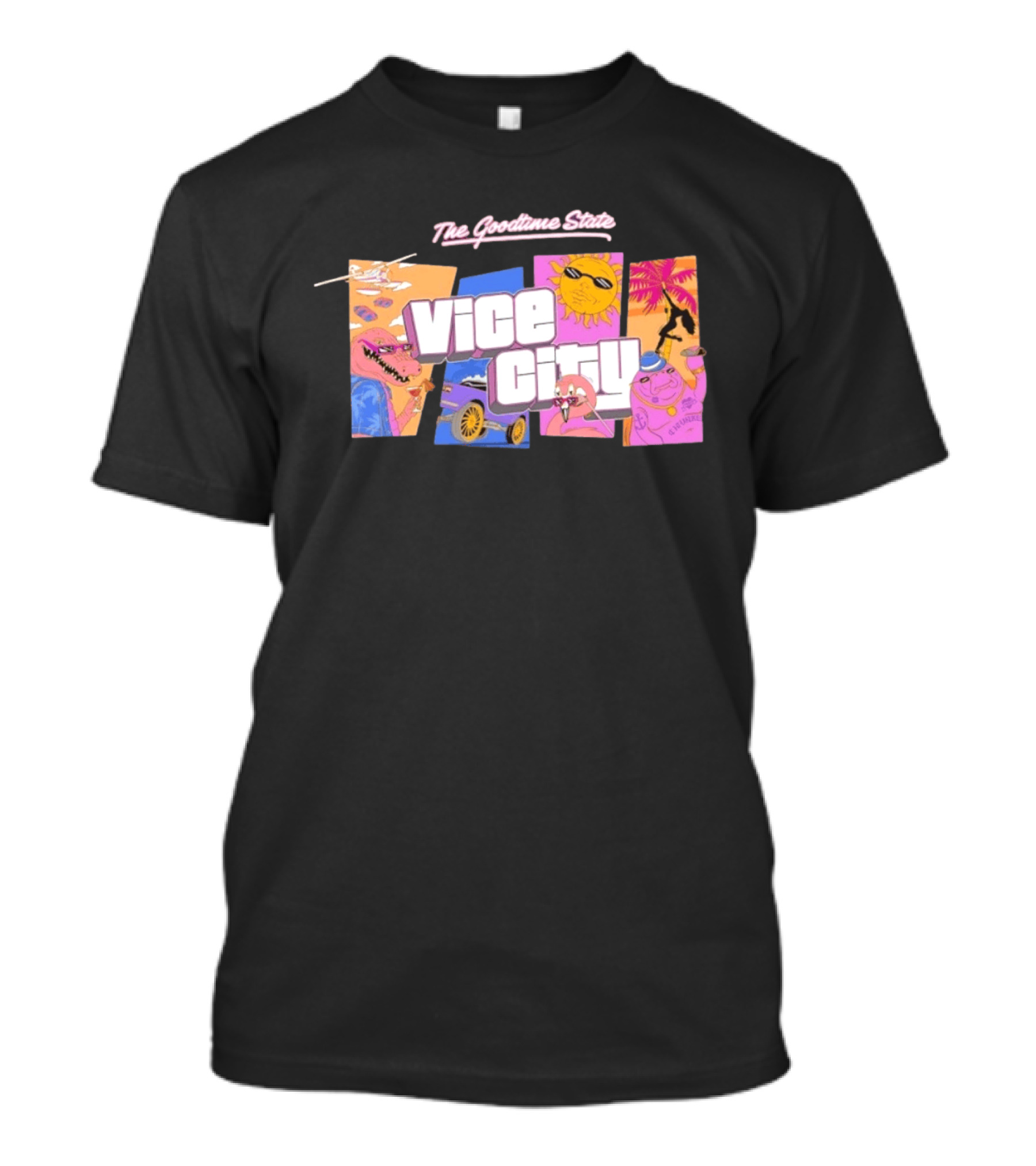 The Goodtime State Vice City Chunker Gaming Retro Tropical T-Shirt